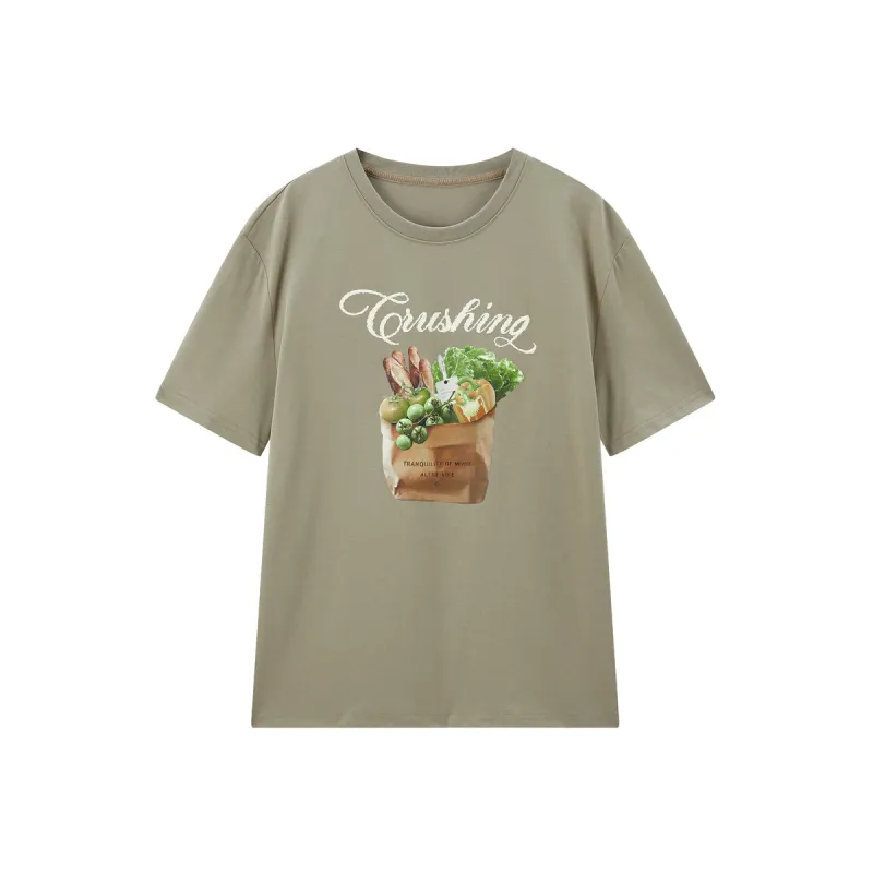 Women's Cooling T-Shirt with Vegetable Print sold by PEACEBIRD