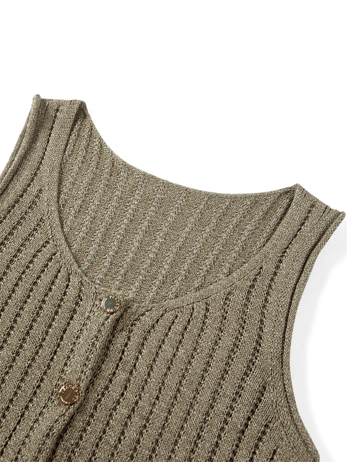 Women's V-Neck Fitted Knit Tank Top sold by PEACEBIRD product image thumbnail 4