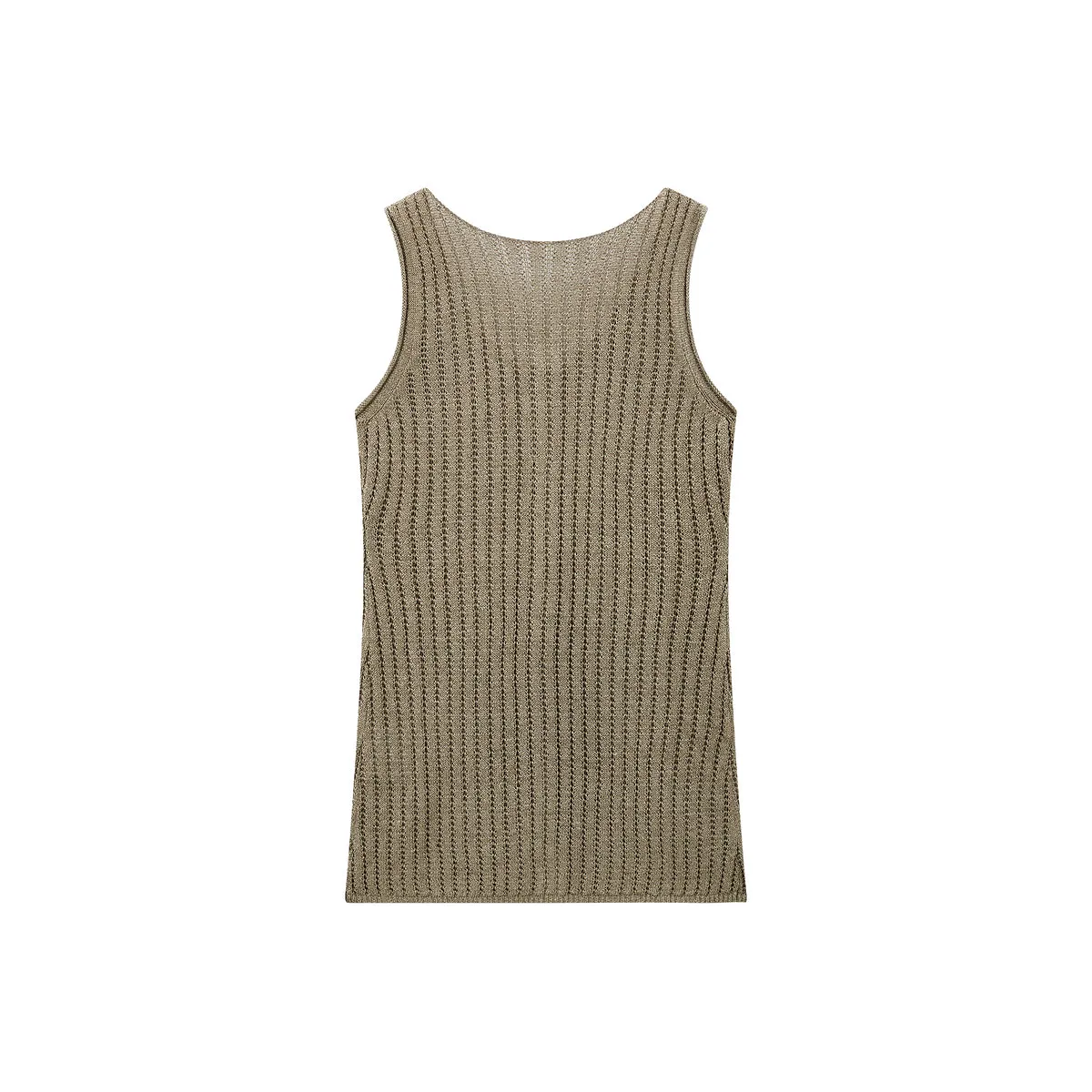 Women's V-Neck Fitted Knit Tank Top sold by PEACEBIRD product image thumbnail 3
