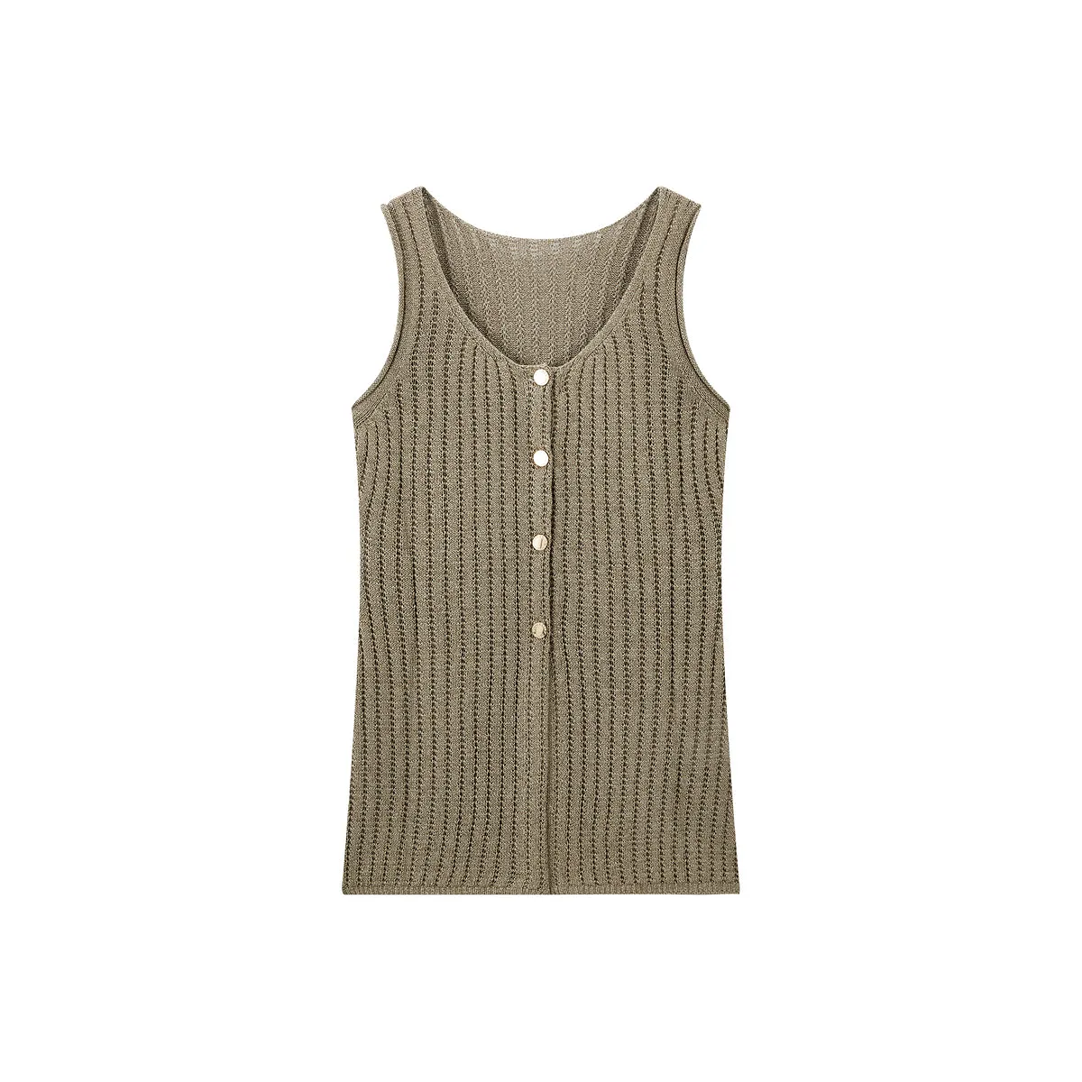 Women's V-Neck Fitted Knit Tank Top sold by PEACEBIRD