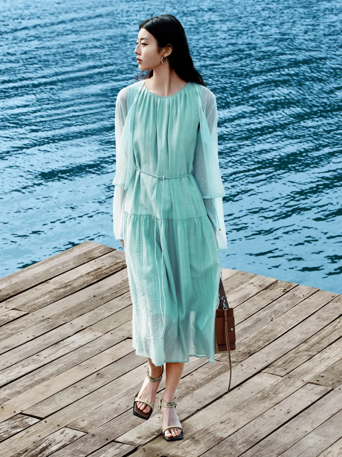 Women's Sleeveless Vacation Dress with Back Cutout sold by PEACEBIRD product image thumbnail 4