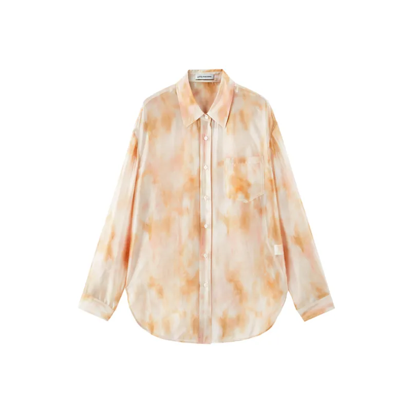 Women's Tie-Dye Sheer Chiffon Shirt sold by PEACEBIRD