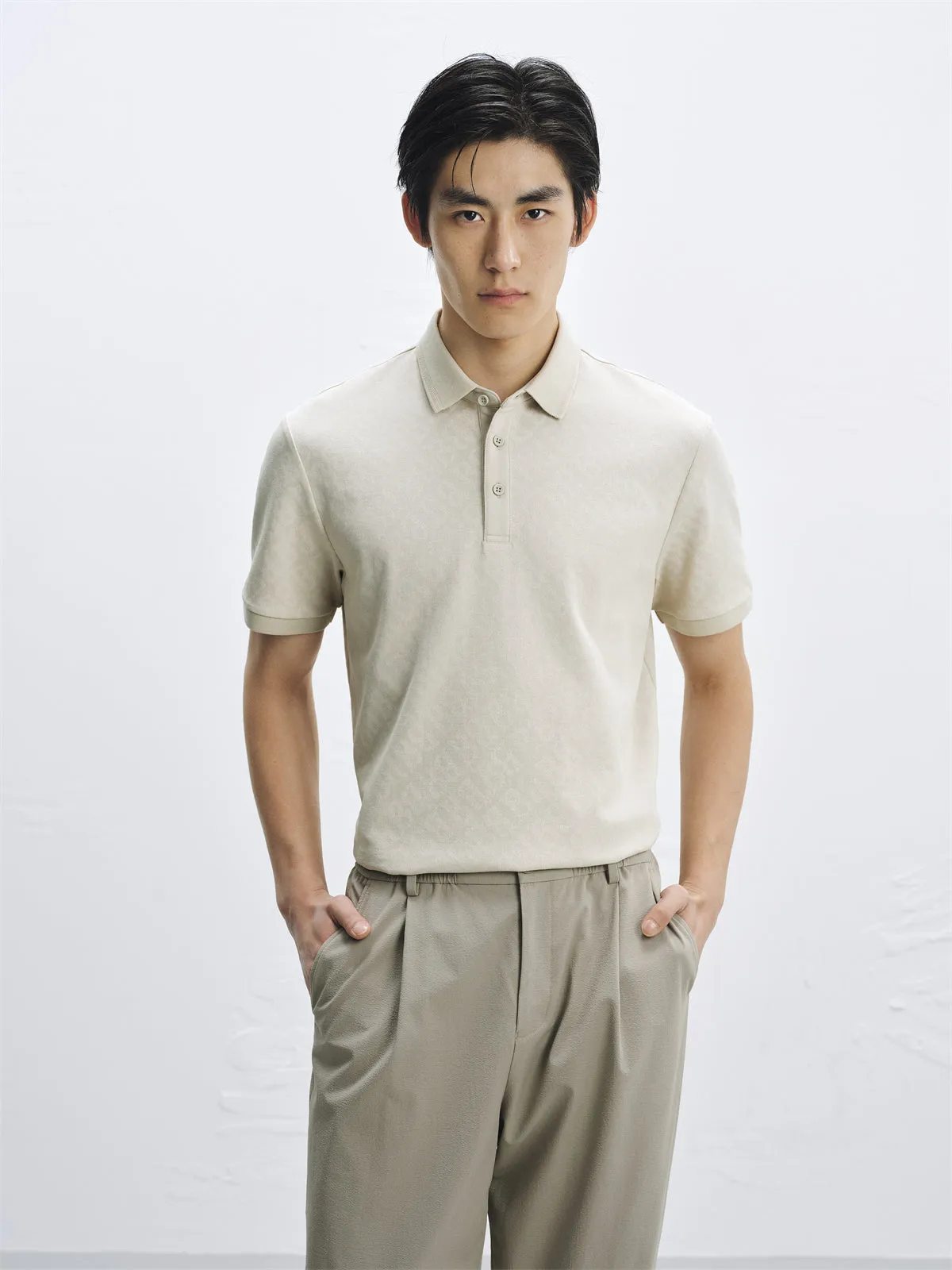 Men's Cooling Polo Shirt with Letter Print sold by PEACEBIRD product image thumbnail 2