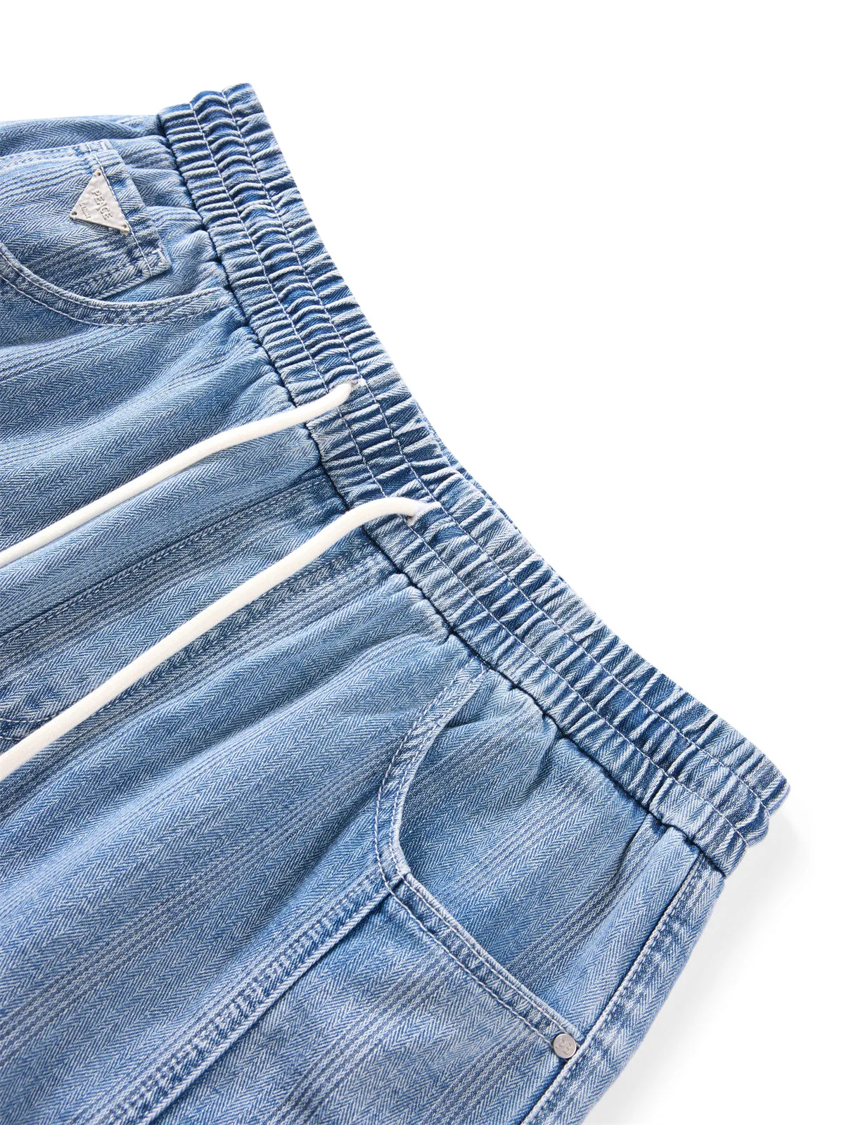 Men's Distressed Textured Denim Shorts sold by PEACEBIRD product image thumbnail 3