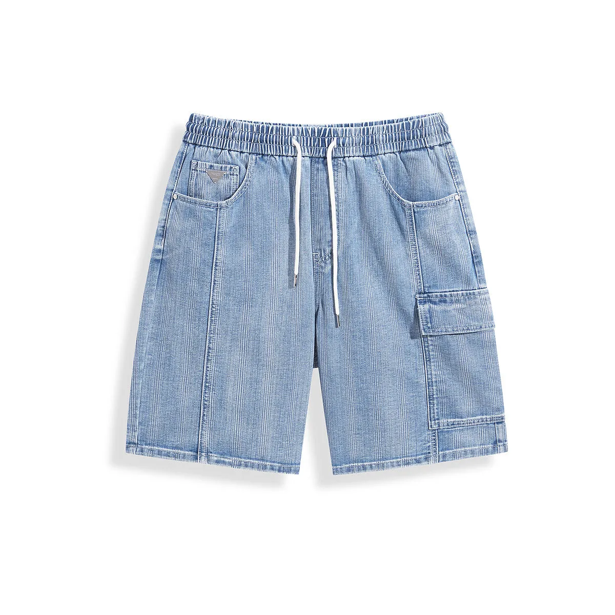 Men's Distressed Textured Denim Shorts sold by PEACEBIRD