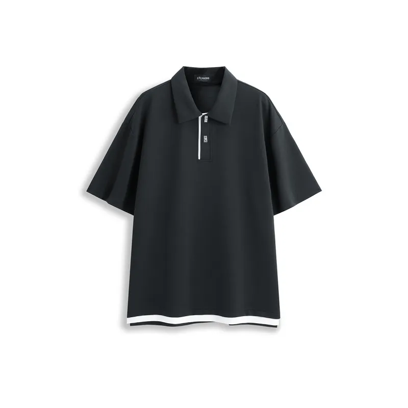 Men's Contrast Textured Polo Shirt sold by PEACEBIRD
