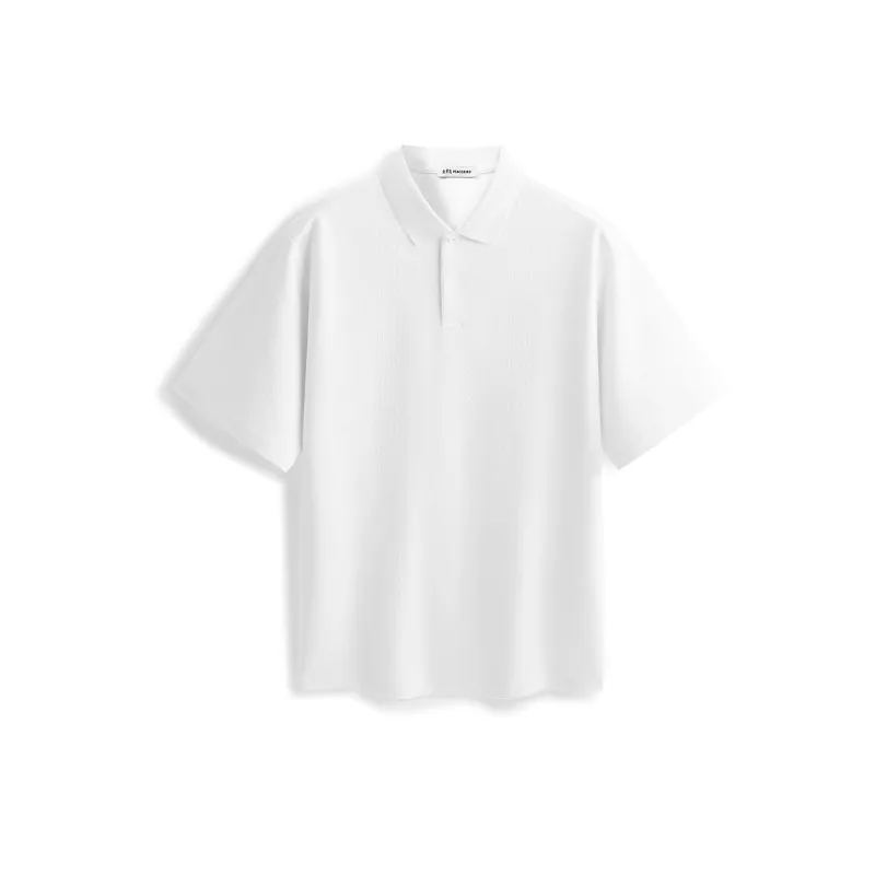 Men's Solid Jacquard Polo Shirt sold by PEACEBIRD