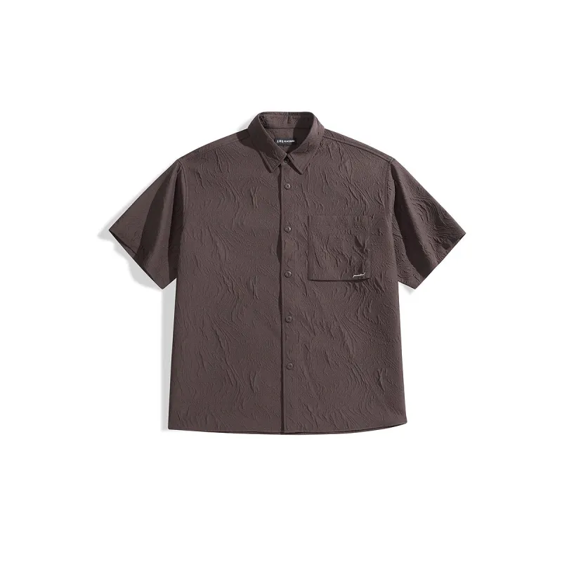 Men's Crinkled Texture Short-Sleeve Shirt sold by PEACEBIRD