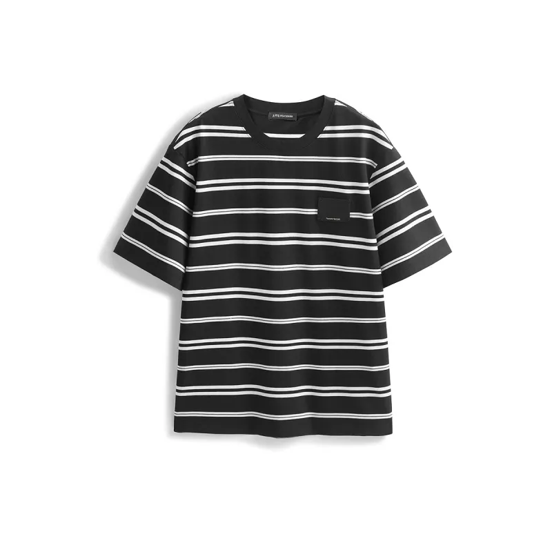 Men's Striped Half Sleeve T-Shirt sold by PEACEBIRD