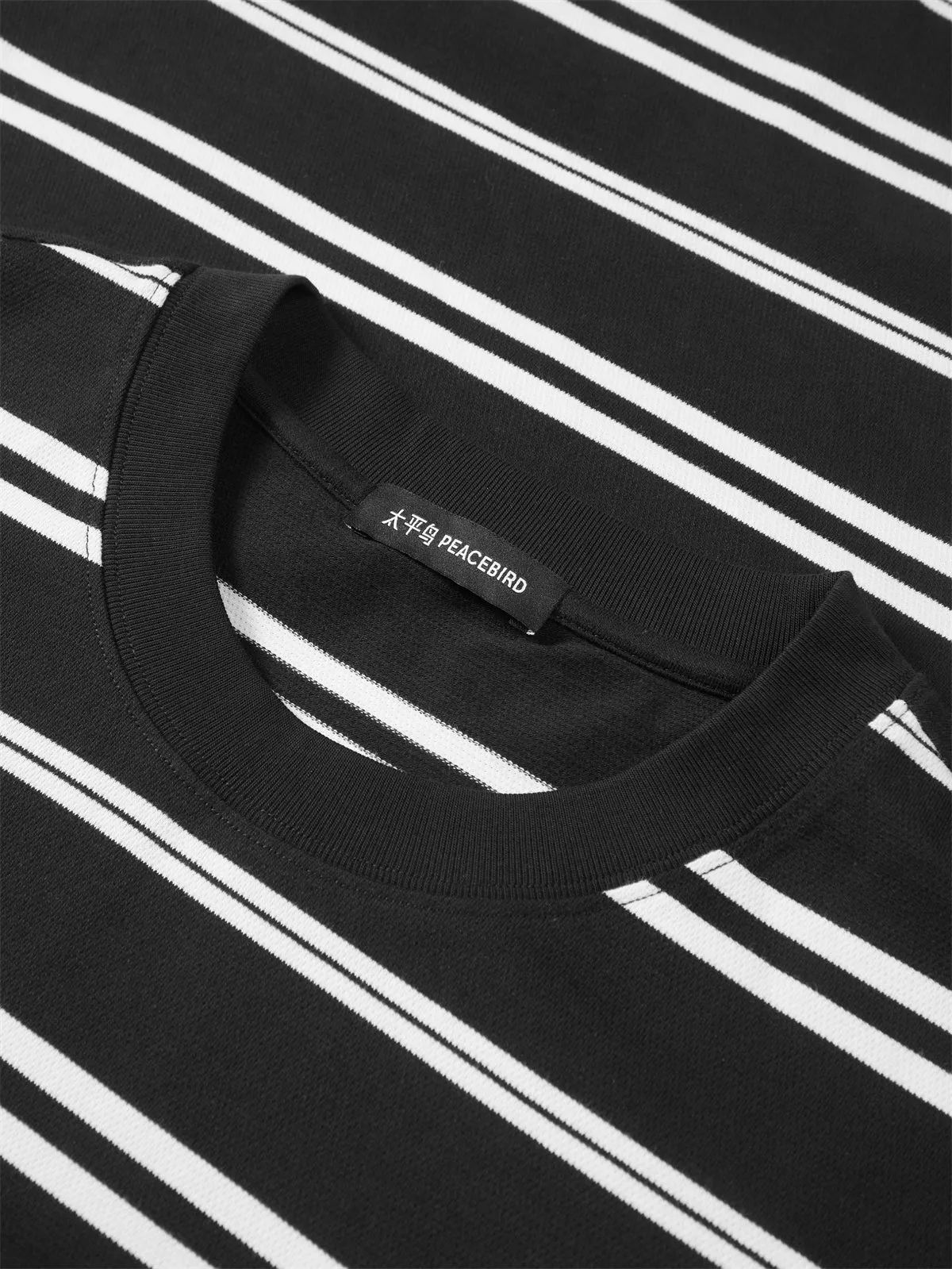 Men's Striped Half Sleeve T-Shirt sold by PEACEBIRD product image thumbnail 4