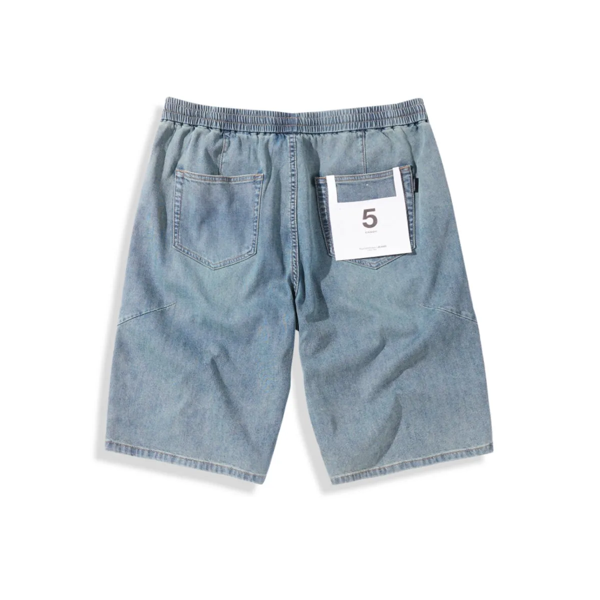 Men's Vintage Washed Straight-Leg Denim Shorts sold by PEACEBIRD product image thumbnail 3