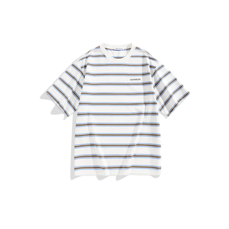Men's Striped Short-Sleeve T-Shirt sold by PEACEBIRD