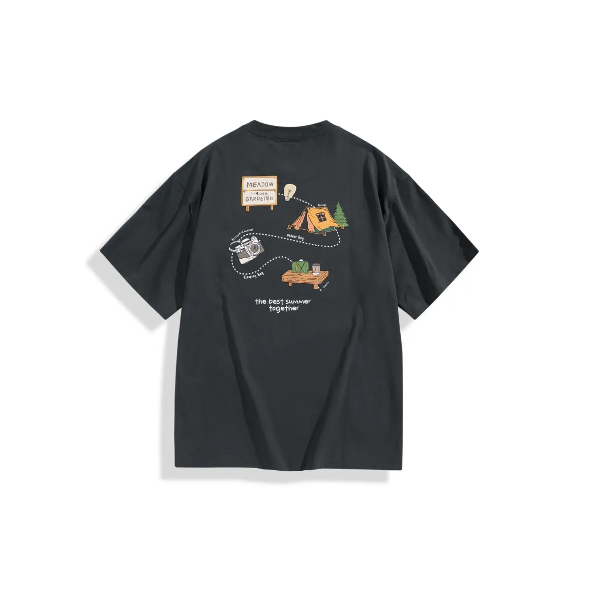 Men's Dark Gray T-Shirt with Graphic Print on Back sold by PEACEBIRD