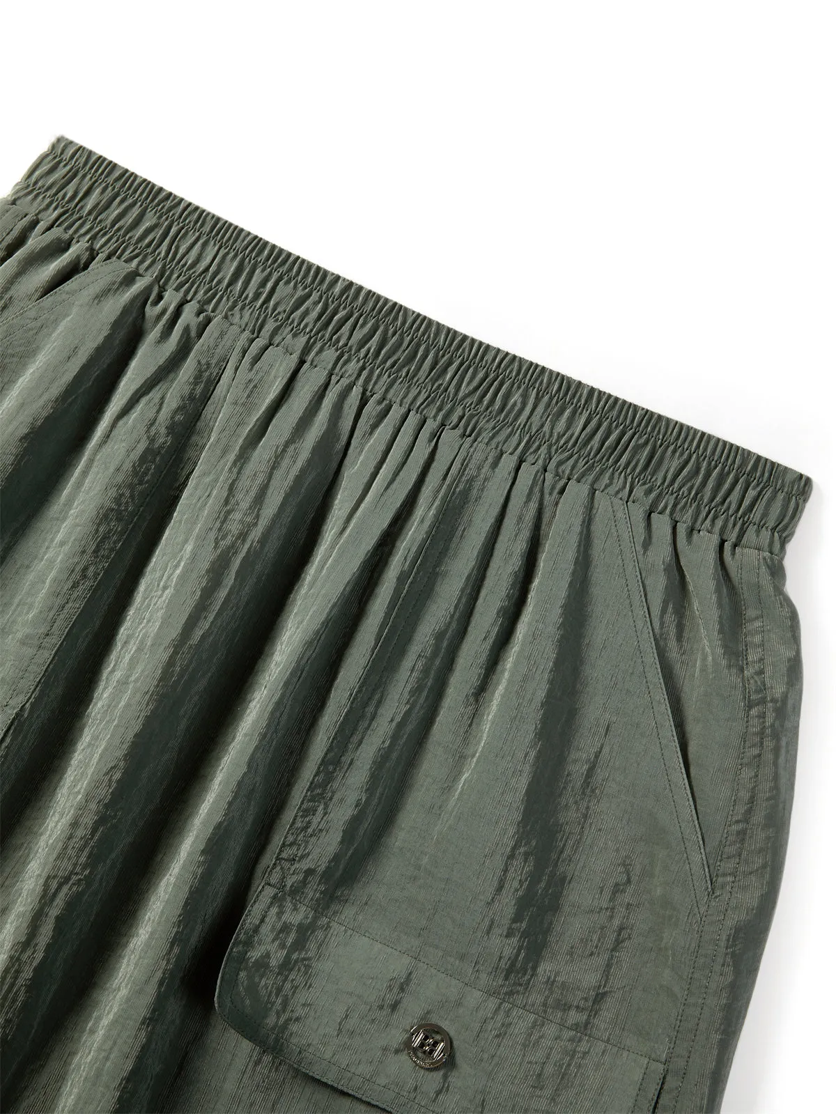 Women's High-Waisted Acetate Utility Skirt sold by PEACEBIRD product image thumbnail 4