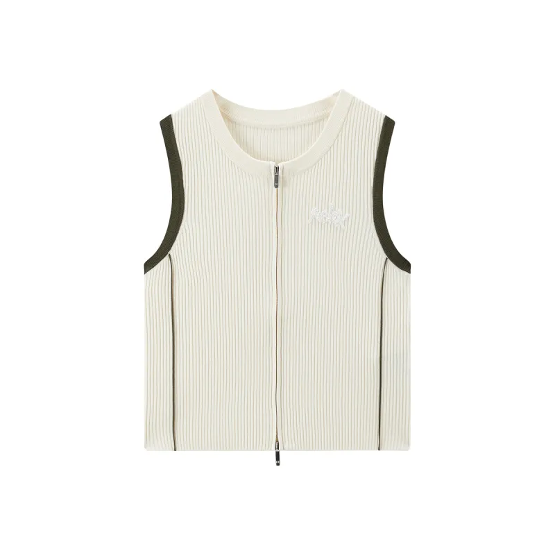 Women's Cooling Zip Tank Top with Contrast Trim sold by PEACEBIRD
