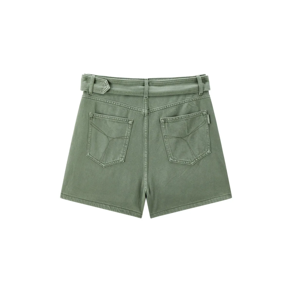 Women's High-Waisted Cotton Denim Shorts sold by PEACEBIRD product image thumbnail 3