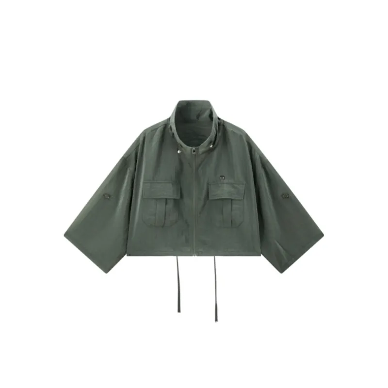 Women's Cropped Acetate Utility Jacket sold by PEACEBIRD