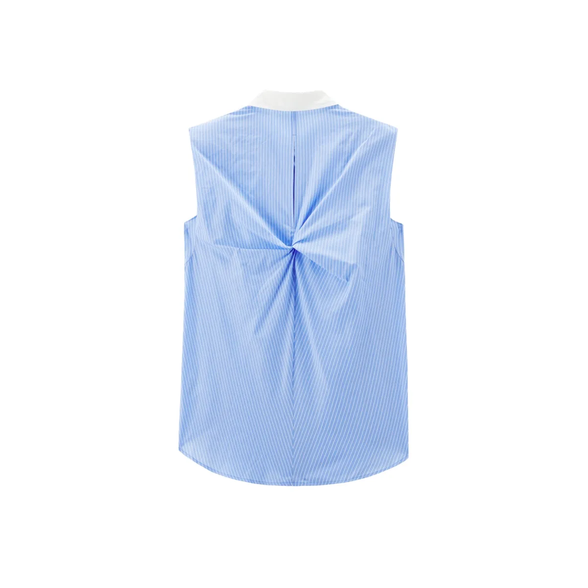 Women's Striped Twist-Back Sleeveless Shirt sold by PEACEBIRD product image thumbnail 3