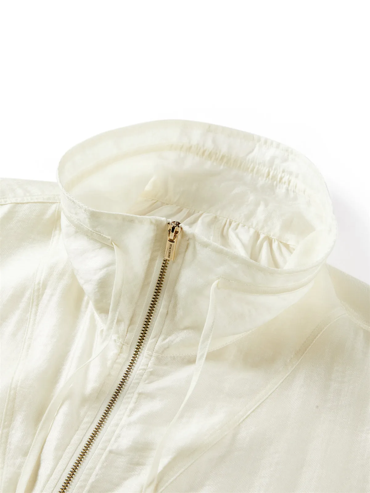 Women's Lightweight Tencel Lapel Jacket sold by PEACEBIRD product image thumbnail 4