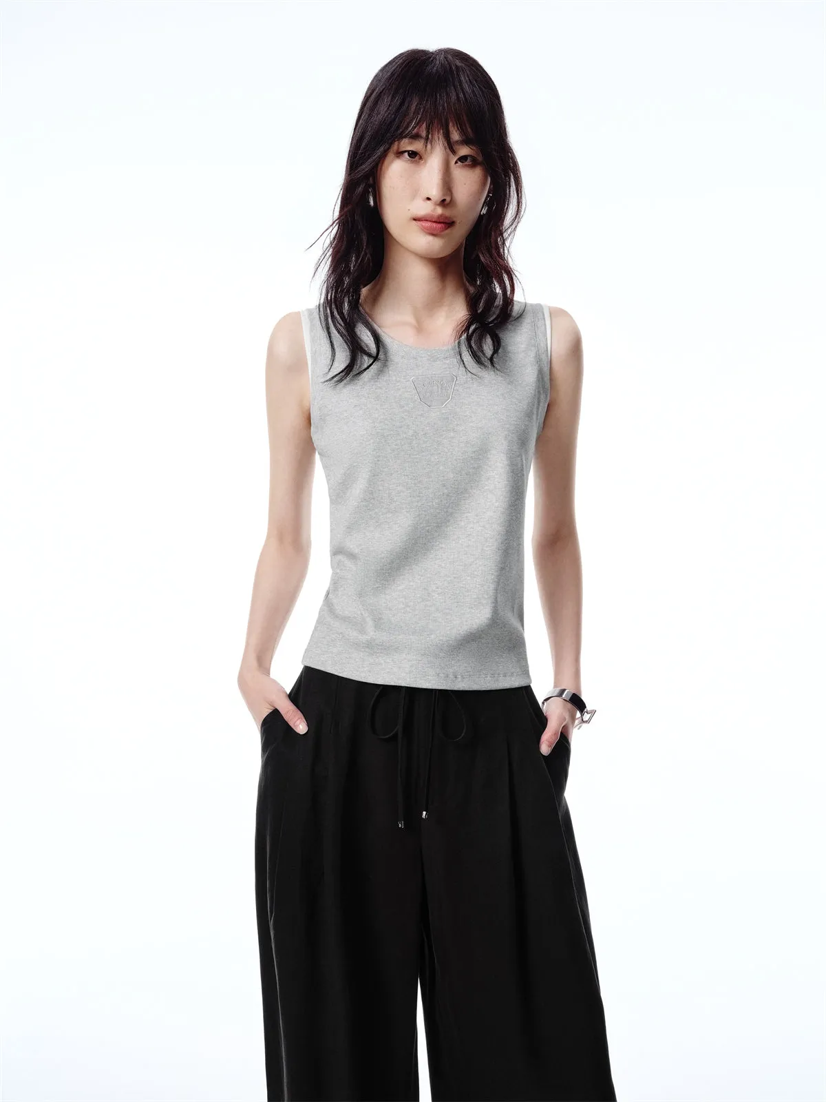 Women's Slim-Fit Layered-Look Tank Top sold by PEACEBIRD product image thumbnail 2