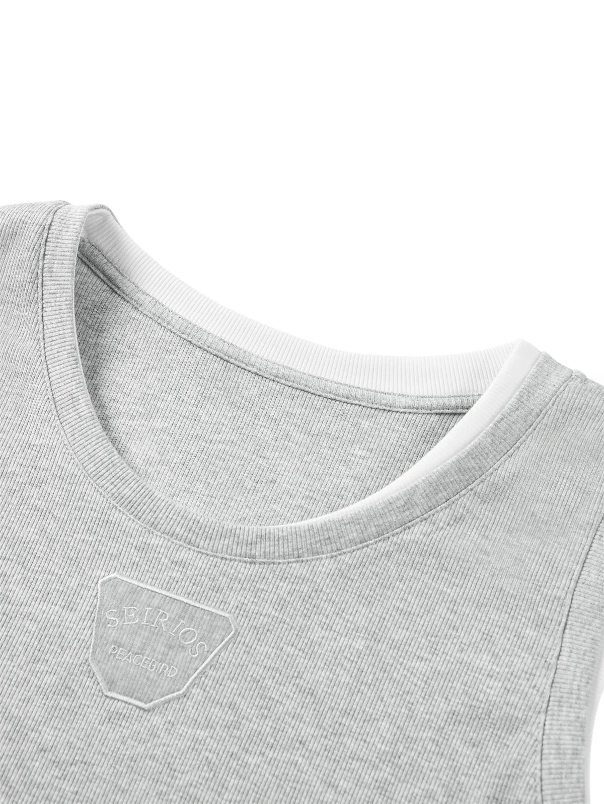Women's Slim-Fit Layered-Look Tank Top sold by PEACEBIRD product image thumbnail 4