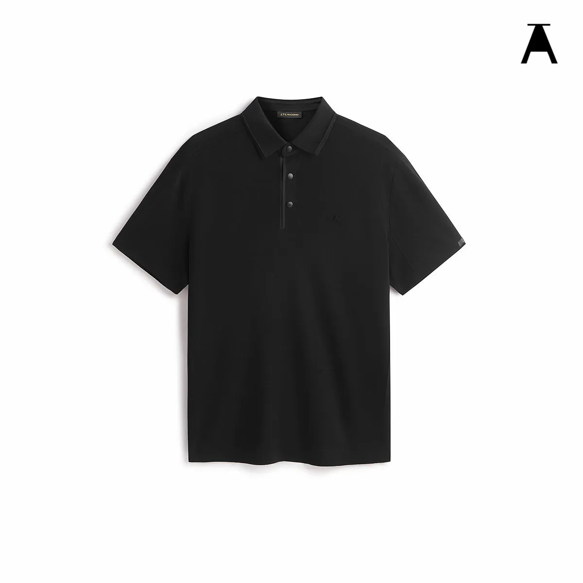 Men's Solid Knit Pullover with Logo Patch and Polo Collar sold by PEACEBIRD