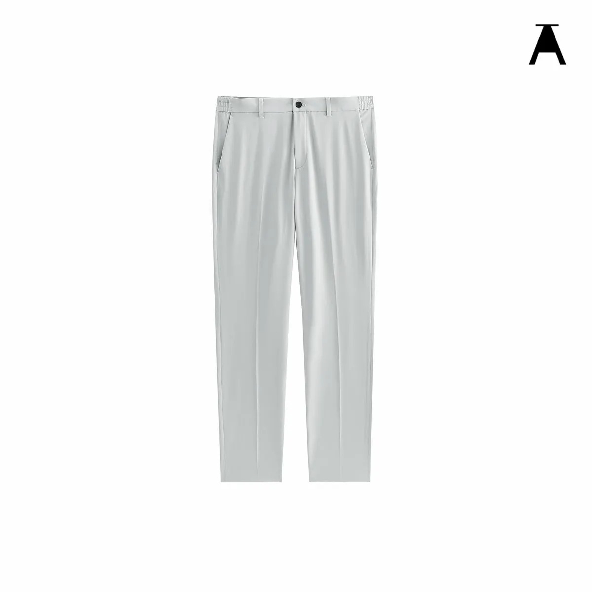 Men's Gray Textured Straight-Leg Pants sold by PEACEBIRD