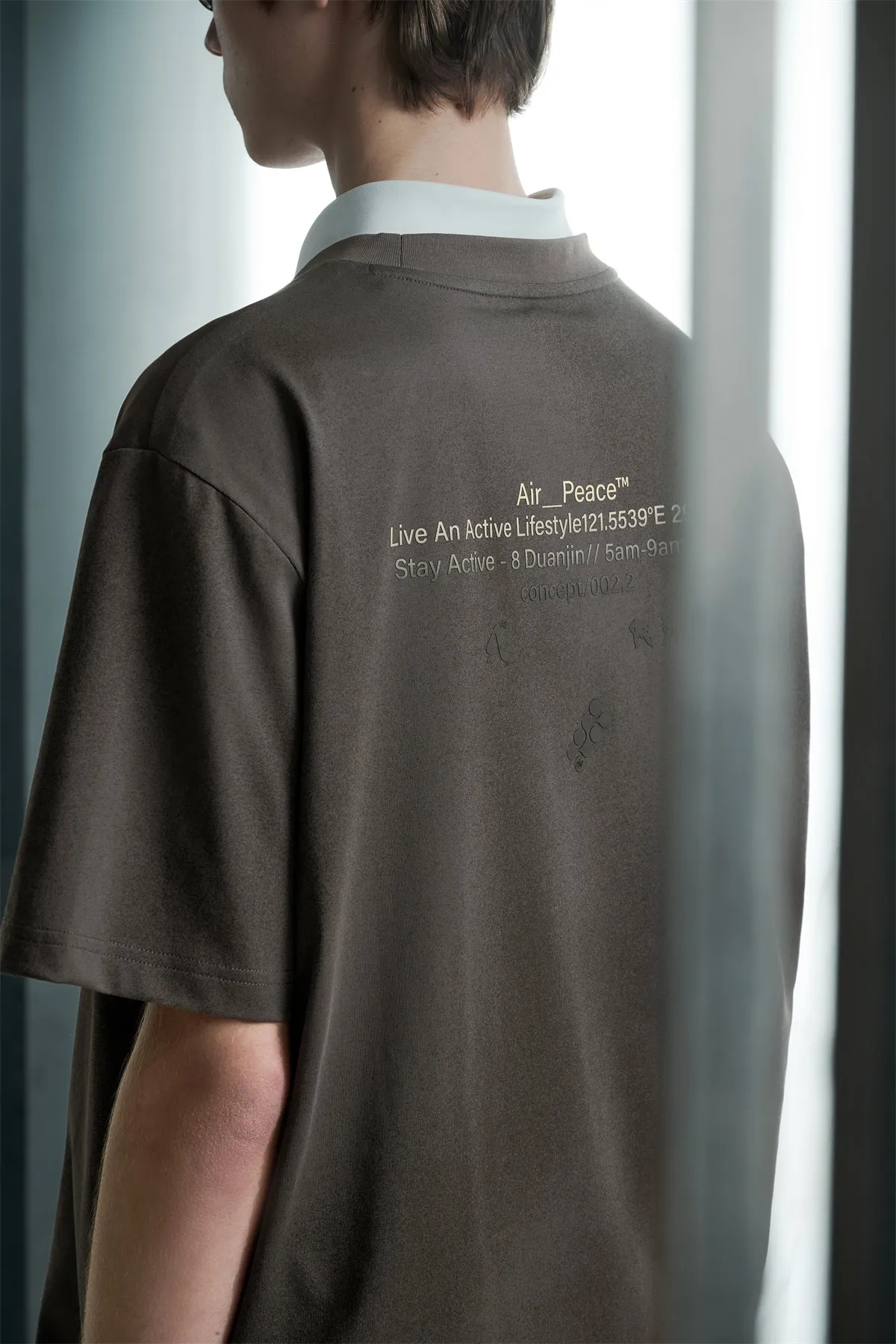 Men's T-Shirt with Gradient Letter Print sold by PEACEBIRD product image thumbnail 3