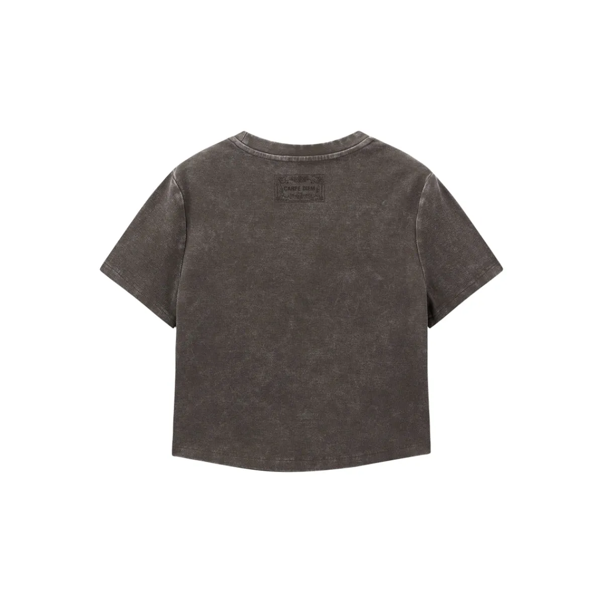 Women's Cropped Vintage-Washed T-Shirt sold by PEACEBIRD product image thumbnail 3