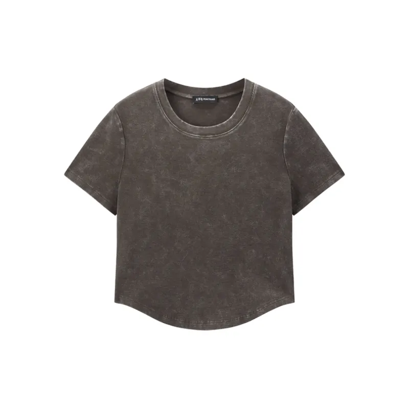 Women's Cropped Vintage-Washed T-Shirt sold by PEACEBIRD