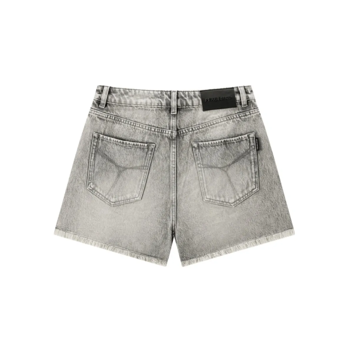 Women's Vintage-Washed Frayed Denim Shorts sold by PEACEBIRD product image thumbnail 3