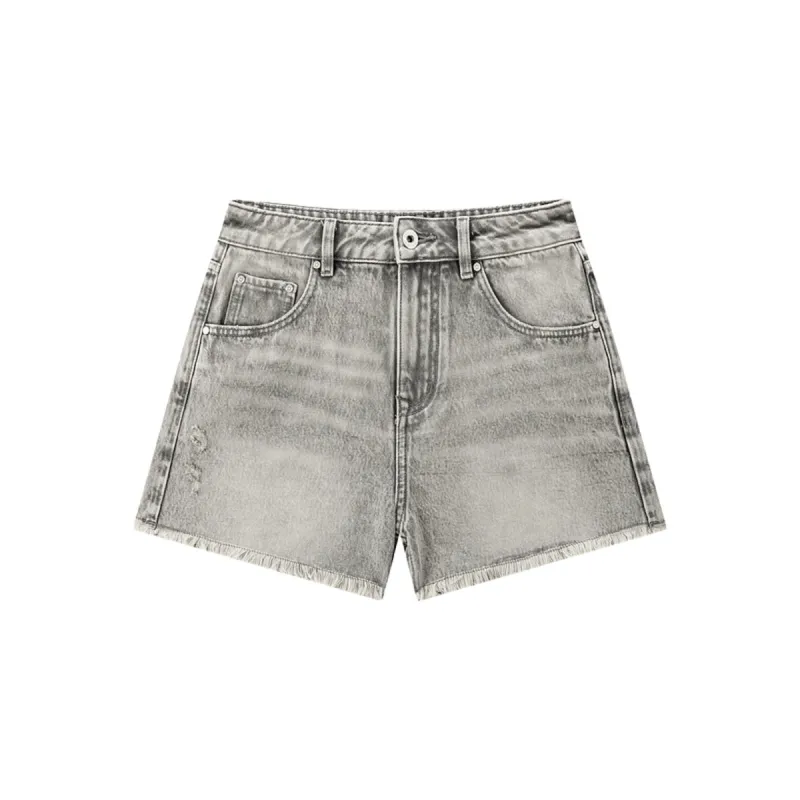 Women's Vintage-Washed Frayed Denim Shorts sold by PEACEBIRD