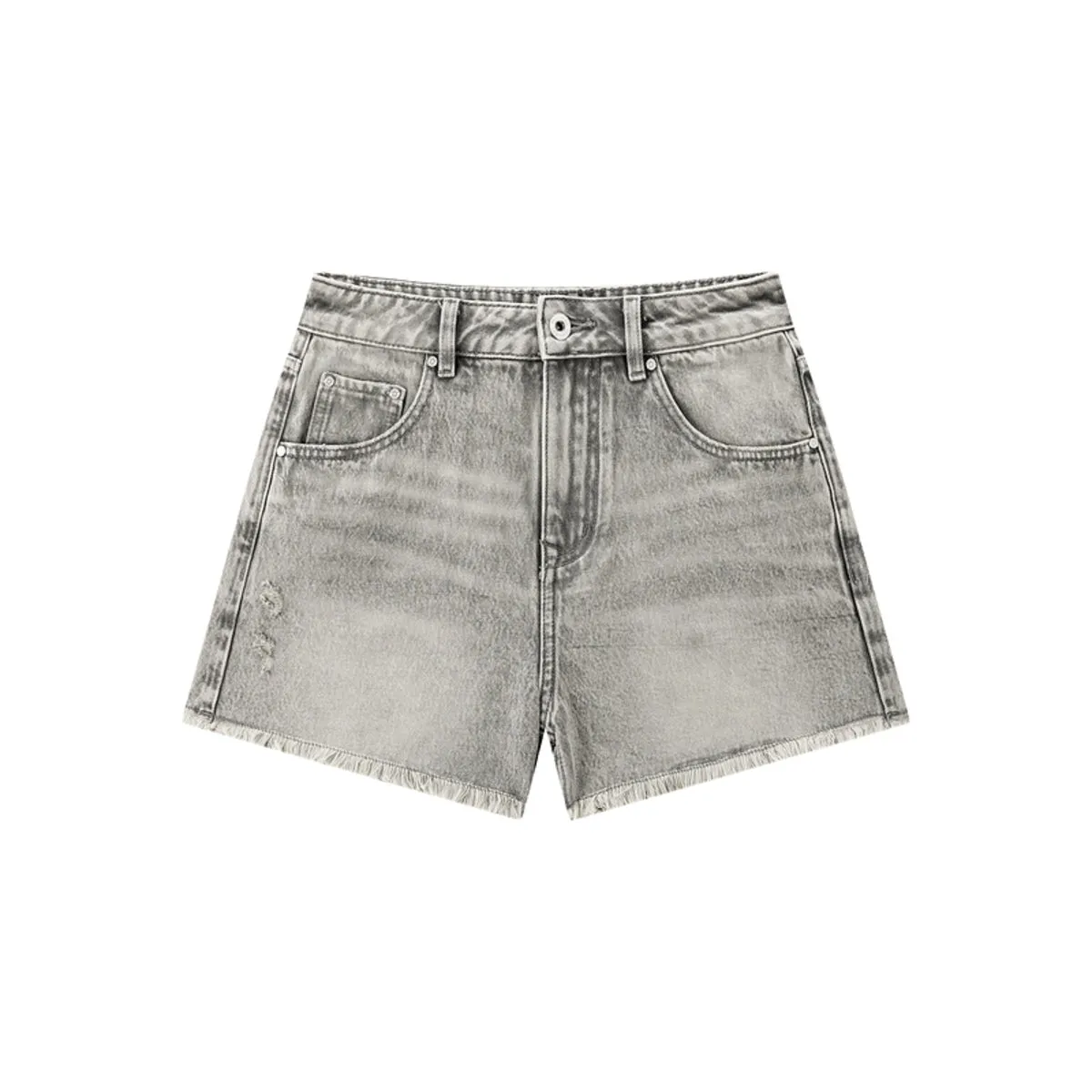 Women's Vintage-Washed Frayed Denim Shorts sold by PEACEBIRD