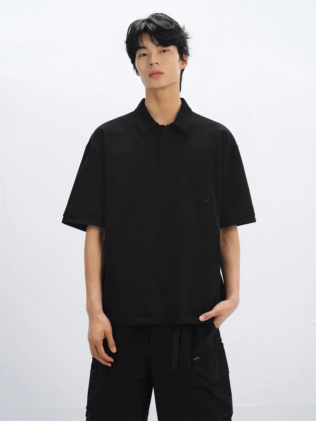Men's Relaxed-Fit Polo Shirt with Patch Pocket sold by PEACEBIRD product image thumbnail 2