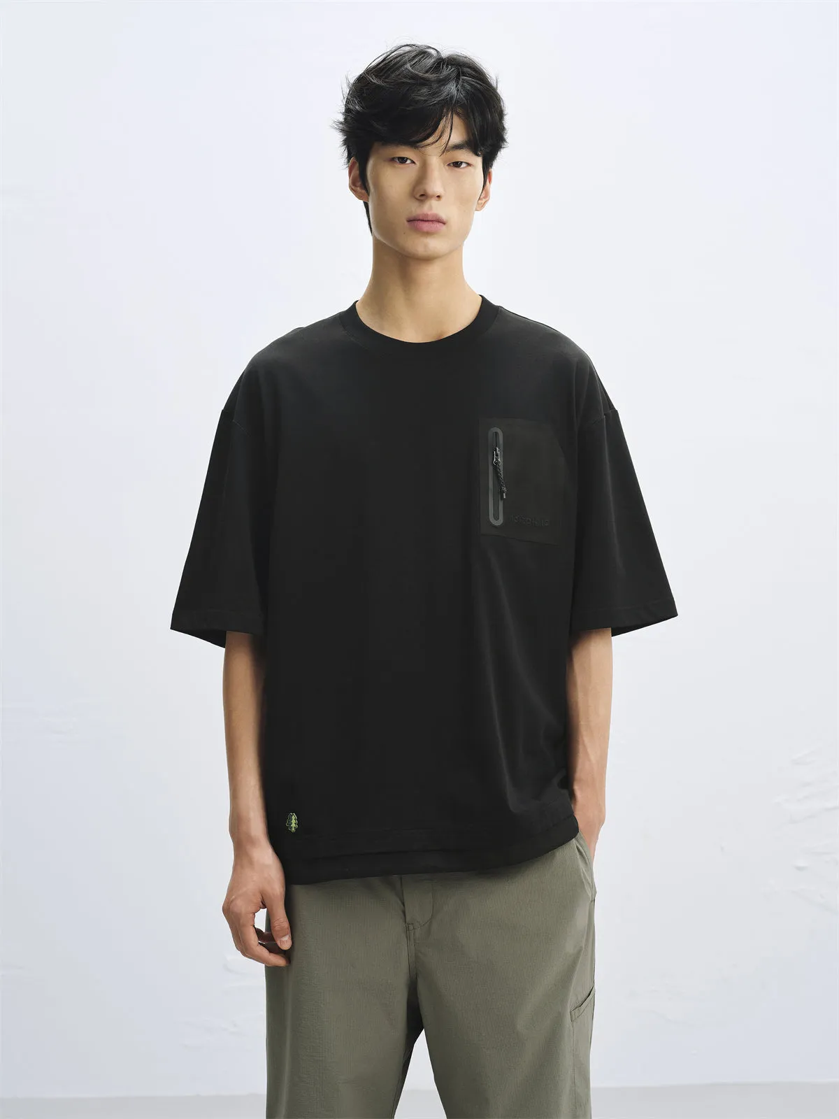 Men's Utility Pocket Oversized T-Shirt sold by PEACEBIRD product image thumbnail 4