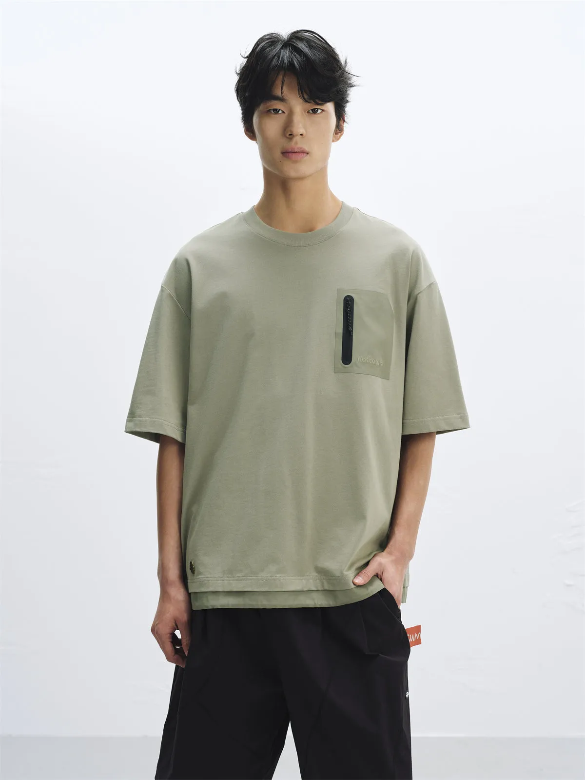Men's Utility Pocket Oversized T-Shirt sold by PEACEBIRD product image thumbnail 5