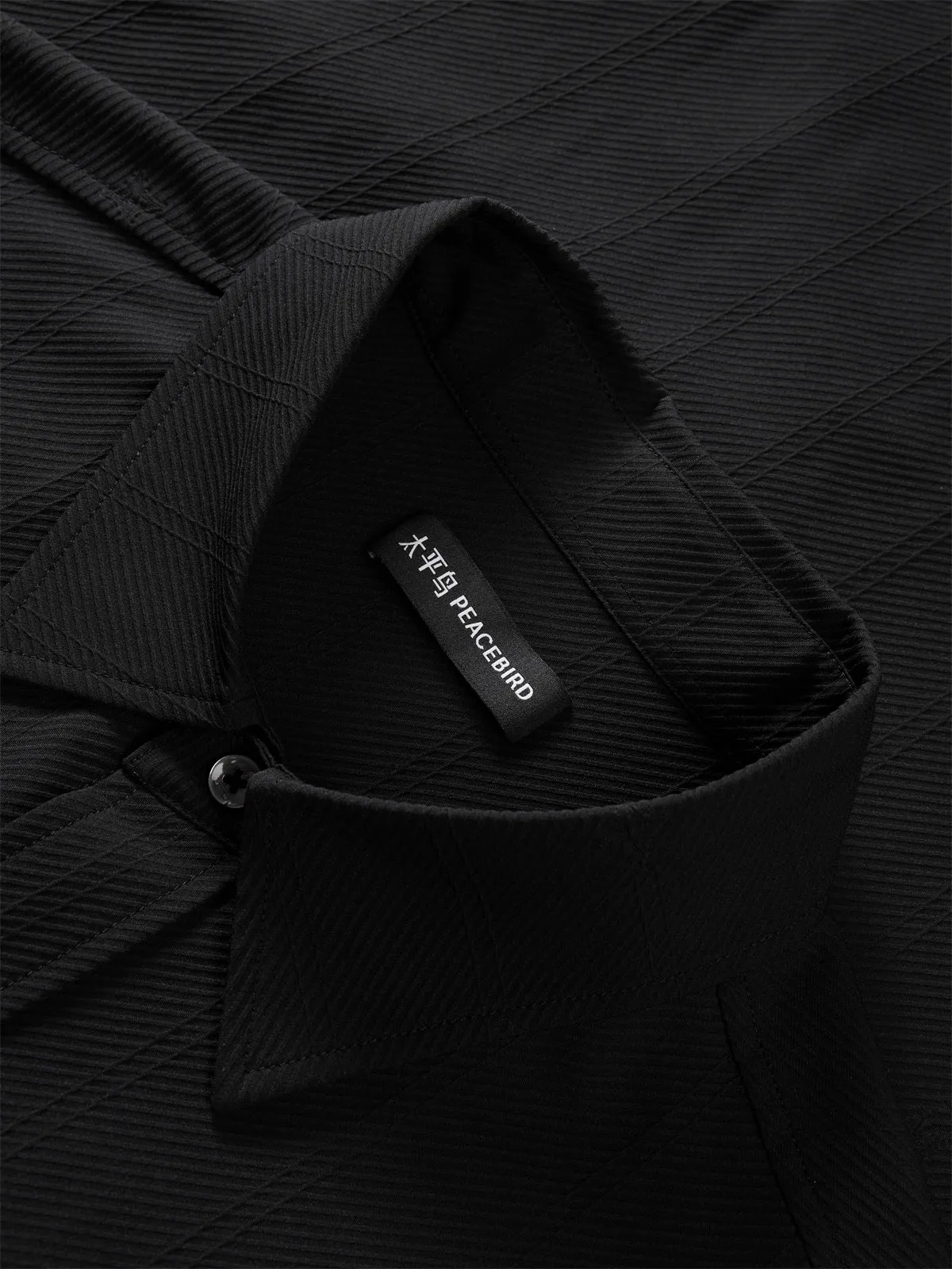 Men's Solid Jacquard Textured Shirt sold by PEACEBIRD product image thumbnail 4