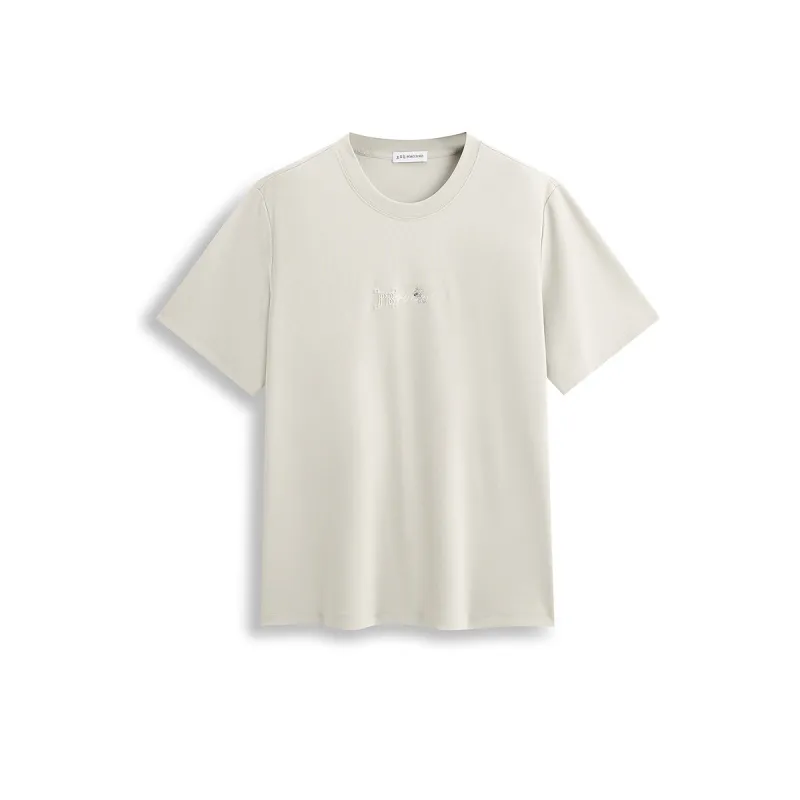 Men's Heavyweight T-Shirt with Graphic Embroidery sold by PEACEBIRD