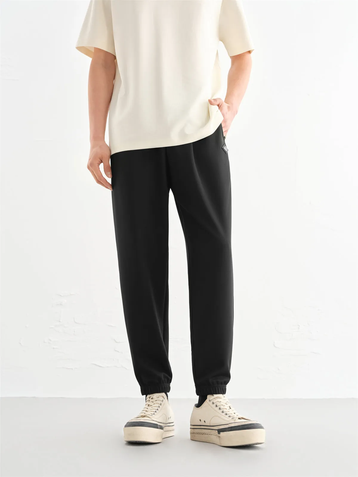 Men's Slim Tapered Joggers with Cuffed Hem sold by PEACEBIRD product image thumbnail 2