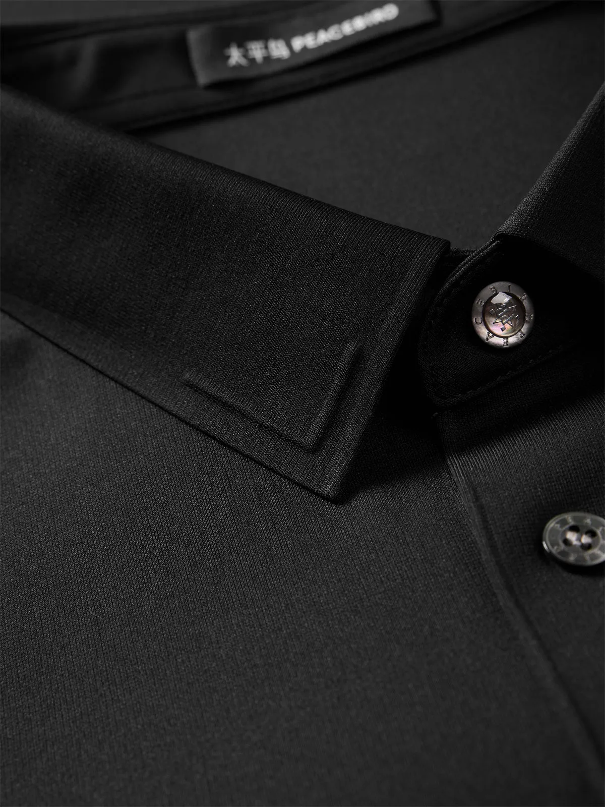 Men's Embossed Silk-Blend Polo Shirt sold by PEACEBIRD product image thumbnail 4