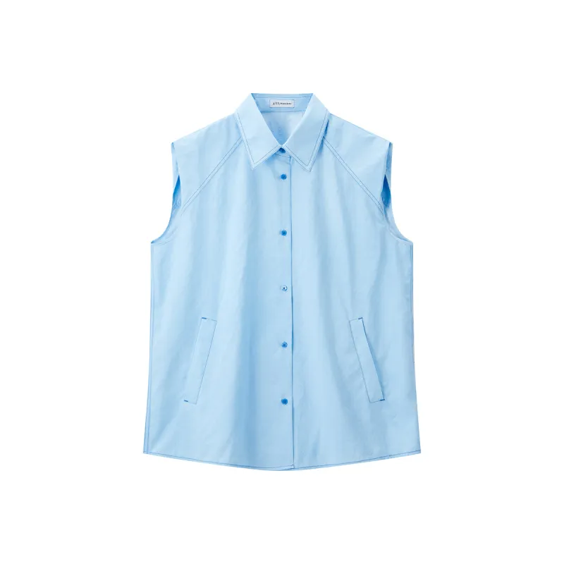 Women's Sleeveless Oversized Printed Shirt sold by PEACEBIRD