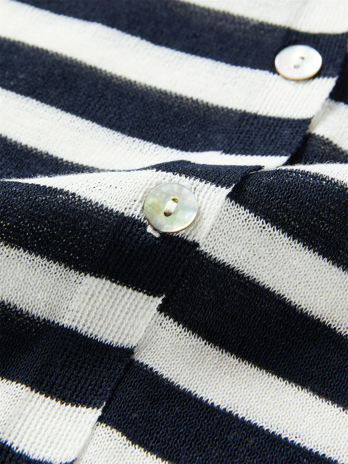 Women's Linen-Blend Striped Knit Cardigan sold by PEACEBIRD product image thumbnail 5