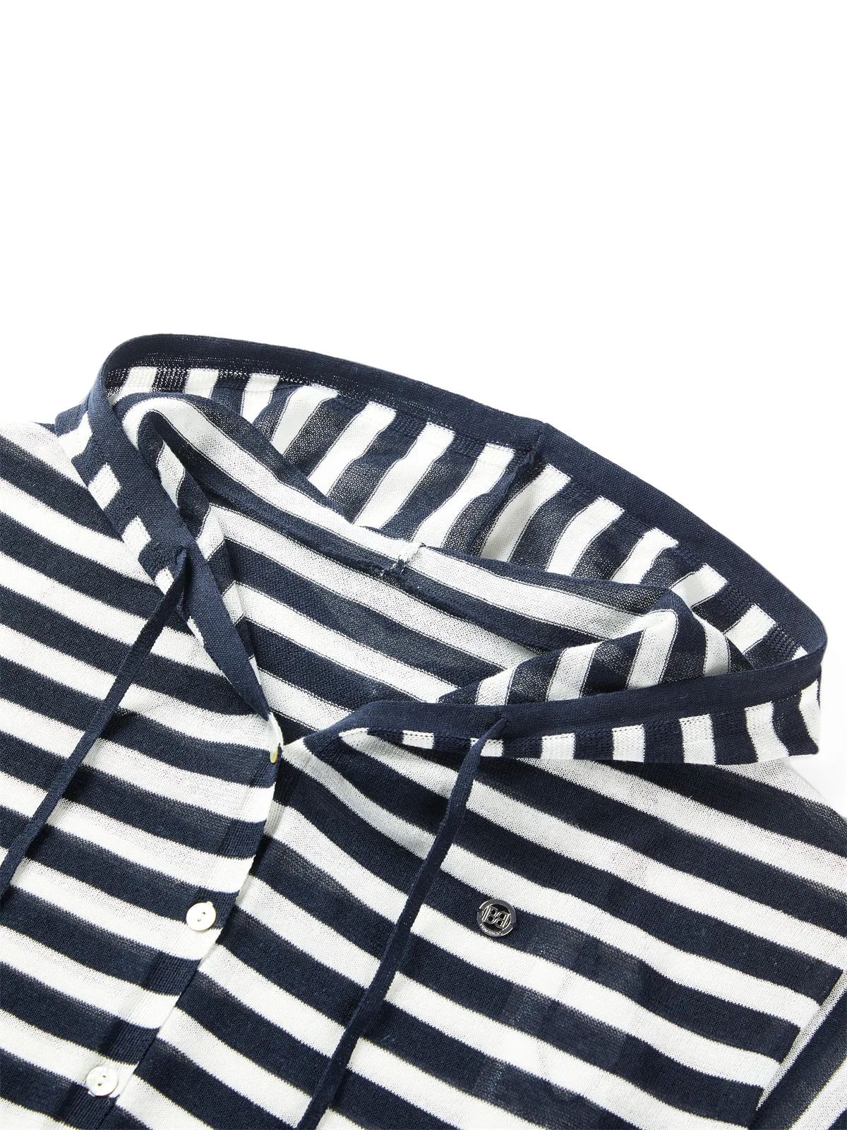 Women's Linen-Blend Striped Knit Cardigan sold by PEACEBIRD product image thumbnail 4