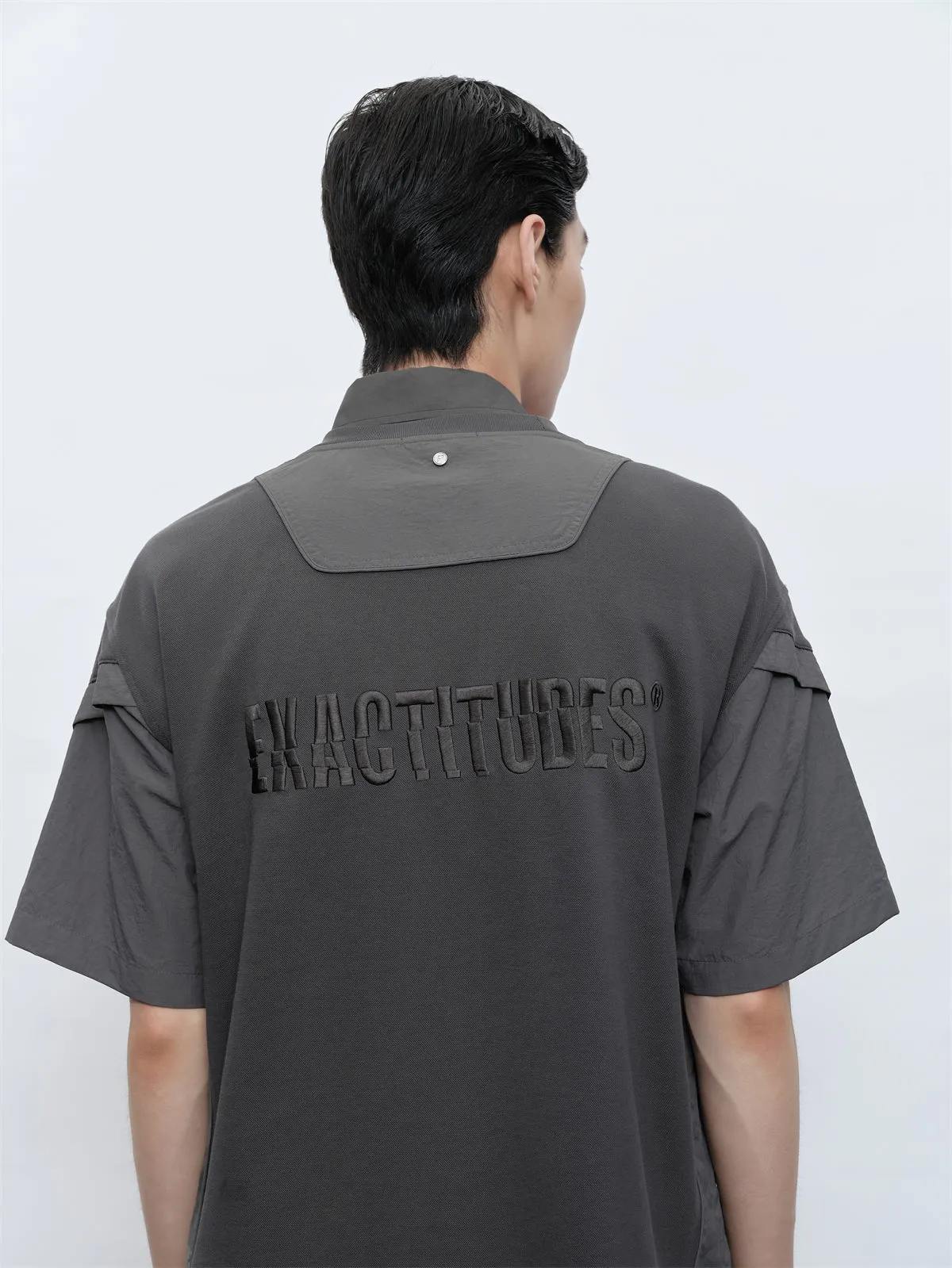 Men's Heavyweight T-Shirt with 3D Embroidery sold by PEACEBIRD product image thumbnail 2