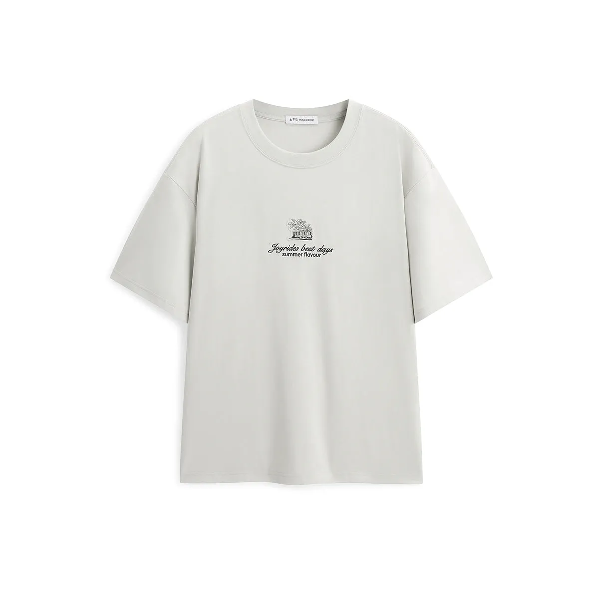 Men's Printed T-Shirt with Patch Embroidery sold by PEACEBIRD product image thumbnail 2