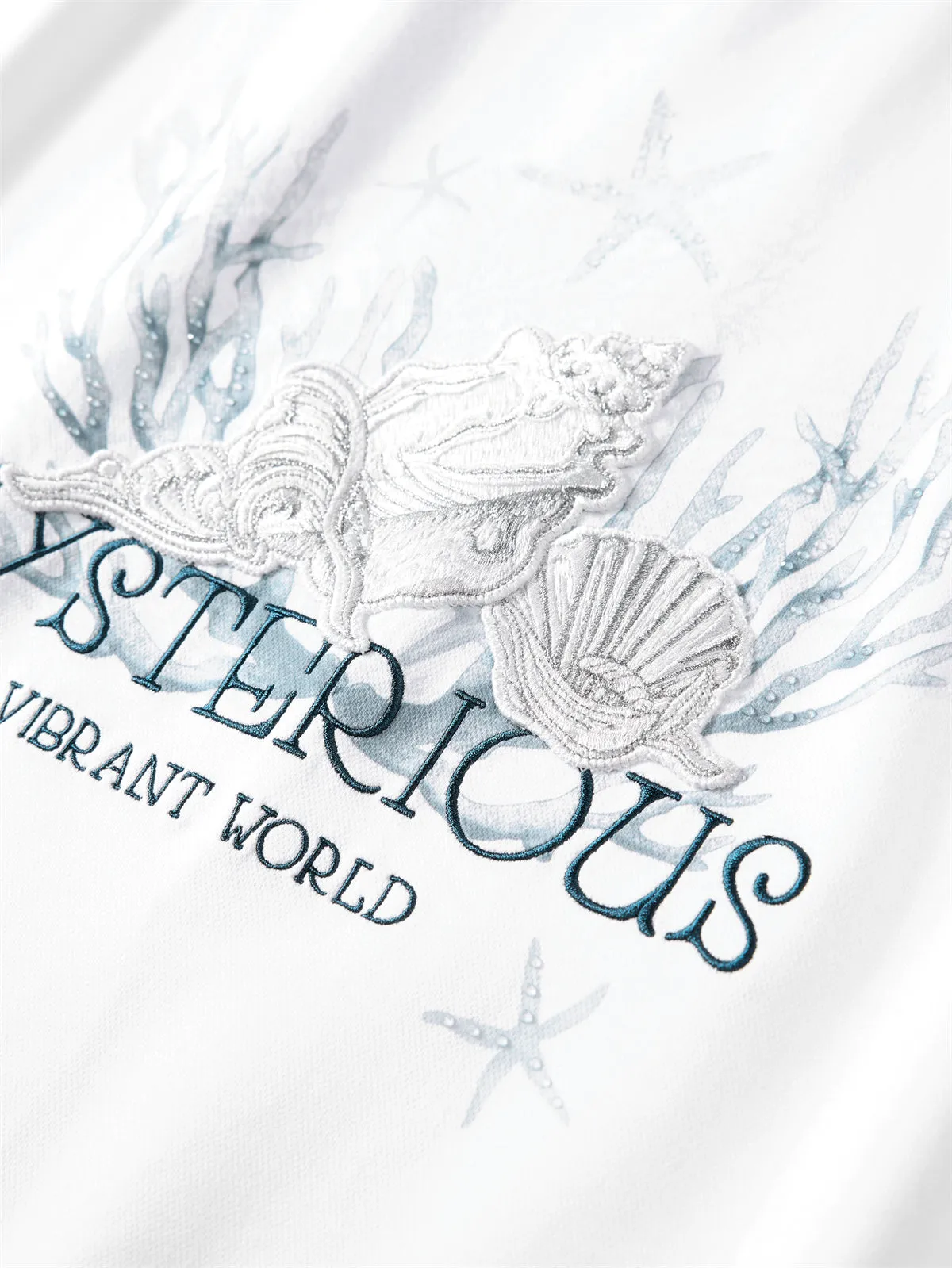 Men's Printed T-Shirt with Embroidery sold by PEACEBIRD product image thumbnail 5