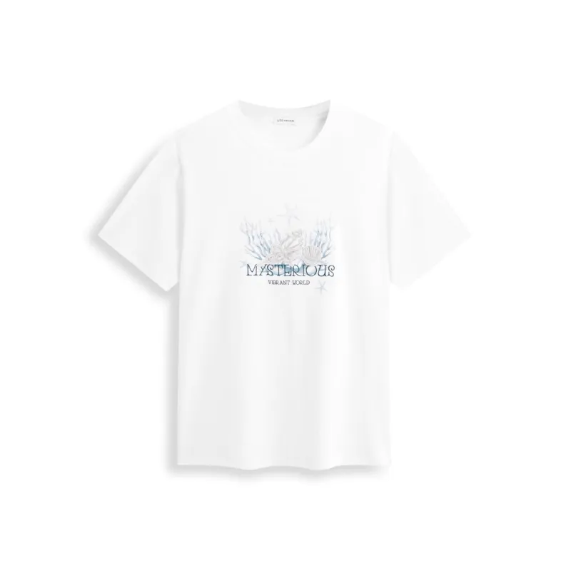 Men's Printed T-Shirt with Embroidery sold by PEACEBIRD