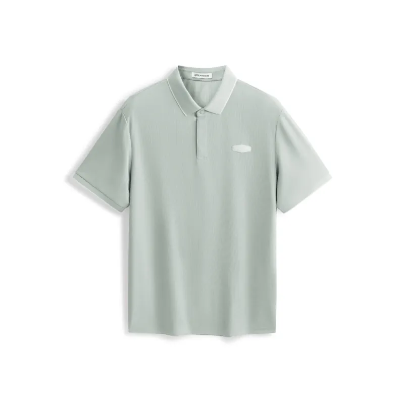 Men's Solid Stretch Textured Polo Shirt sold by PEACEBIRD