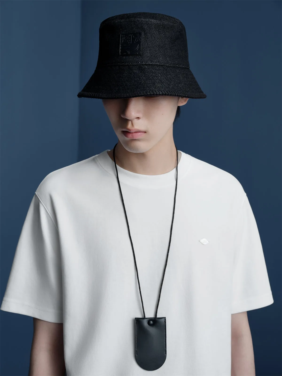 Men's Textured T-Shirt with Letter Embroidery sold by PEACEBIRD product image thumbnail 3