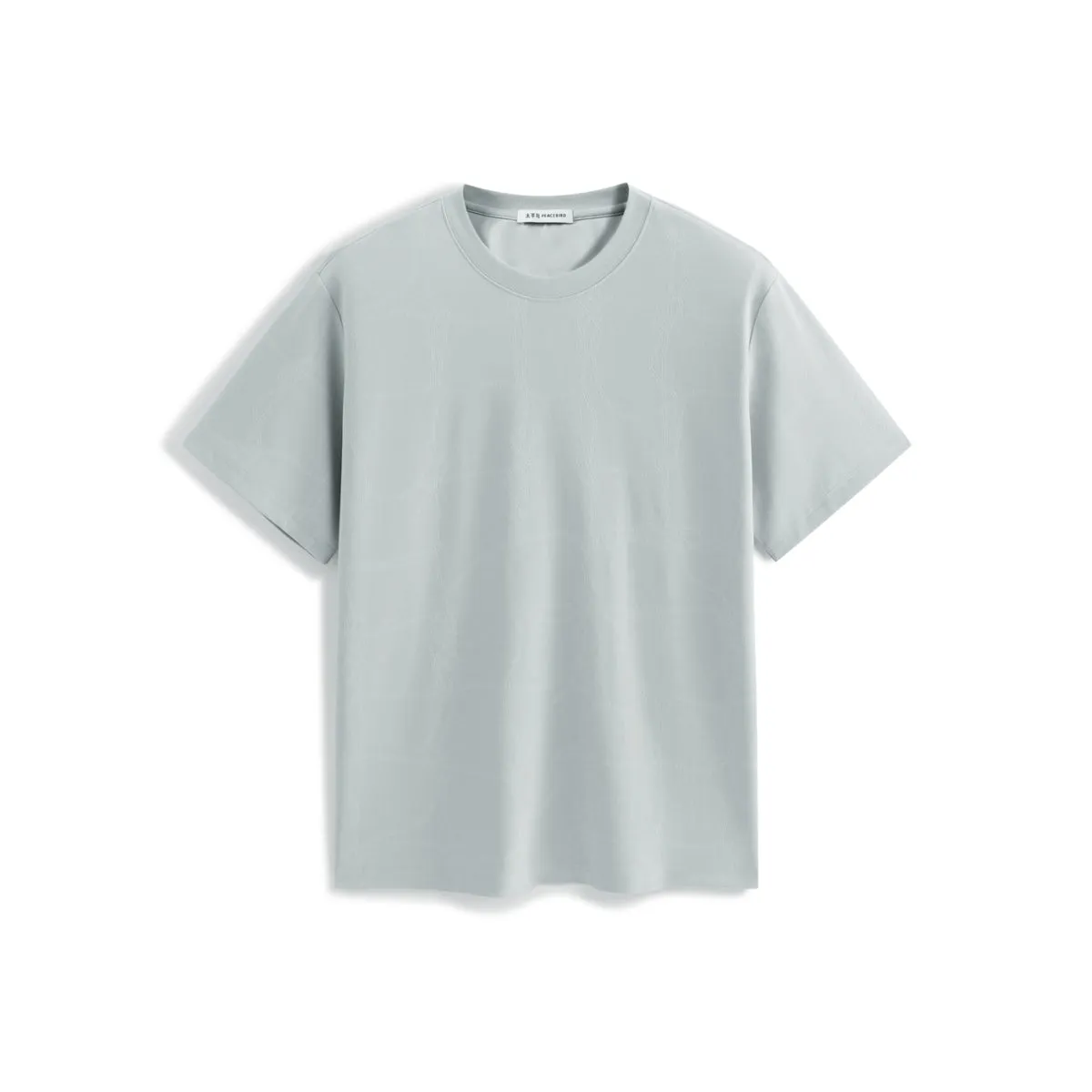 Men's Solid T-Shirt with Subtle Jacquard Pattern sold by PEACEBIRD